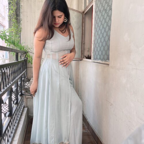 Powder Blue sharara set