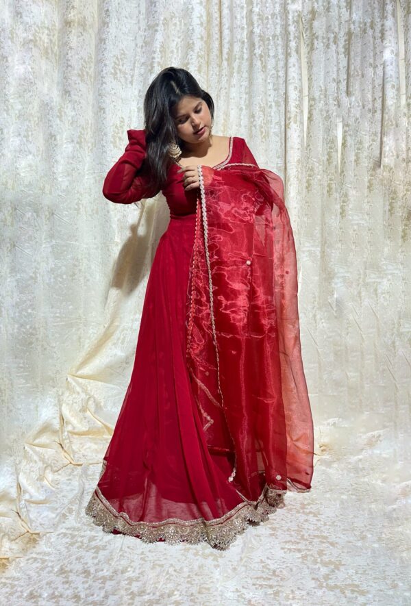 IMG_7885 Scarlet red Anarkali Gown