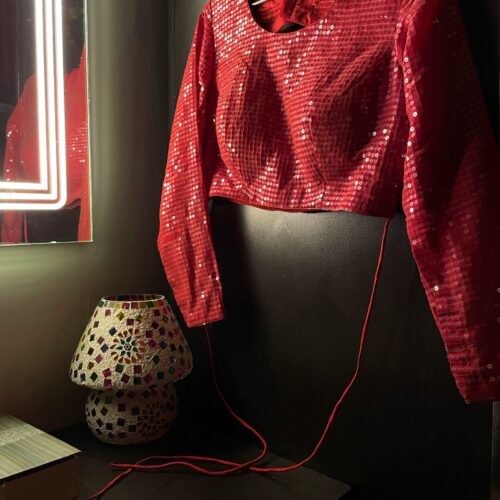 Crimson sequin Blouse