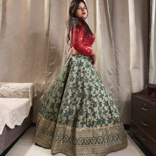 Emerald Brocade Lehenga
