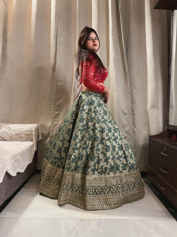 IMG_7950 Emerald Brocade Lehenga