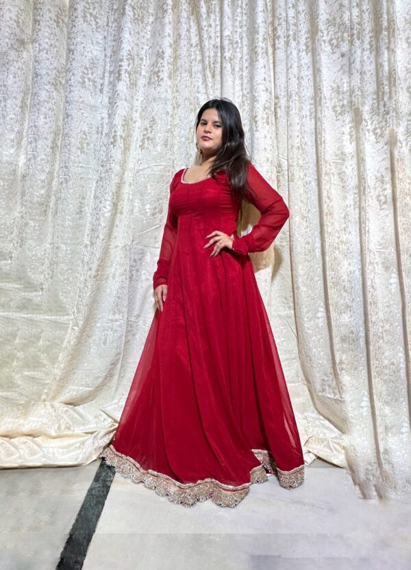IMG_8946 Scarlet red Anarkali Gown
