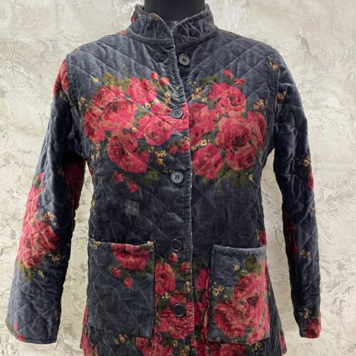 Red rose Velvet Quilt Reversible Jacket