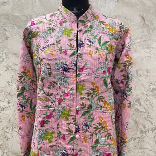 IMG_7133 Reversible Cotton Quilt Jacket – Heritage Red & Botanical Blush