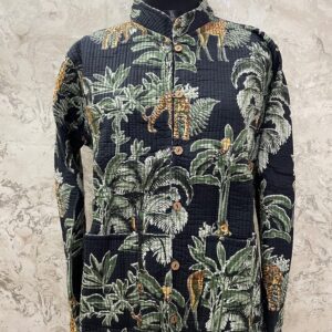 Black Tiger Reversible Cotton Quilt Jacket –Chevron Edition