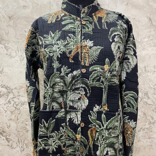 Black Tiger Reversible Cotton Quilt Jacket –Chevron Edition