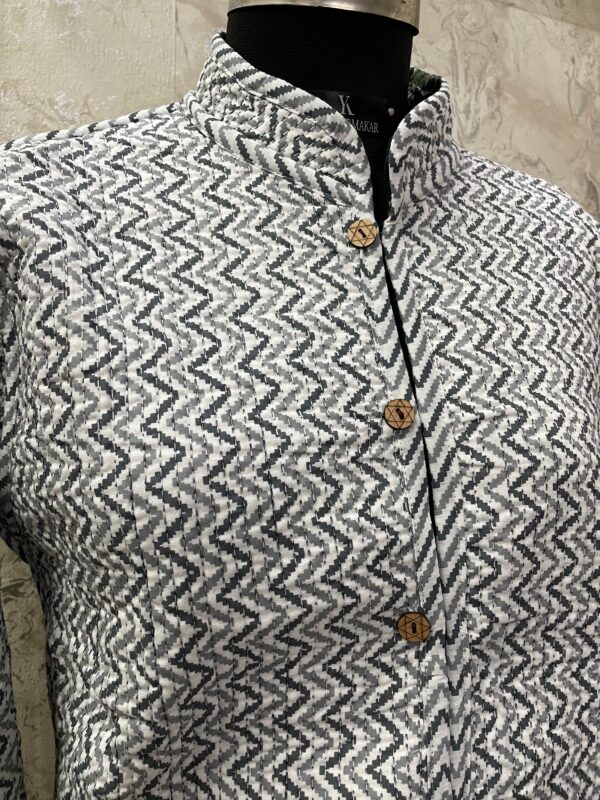 IMG_7155 Black Tiger Reversible Cotton Quilt Jacket –Chevron Edition