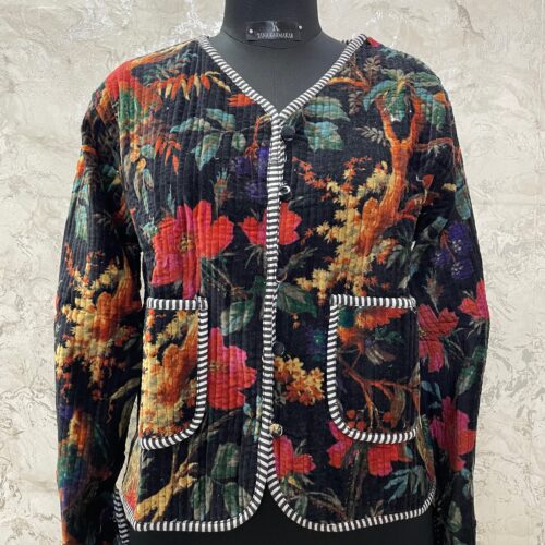 IMG_7186 Velvet Quilt Reversible Jacket(BLACK)