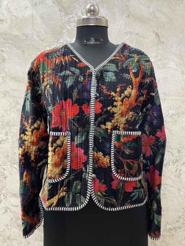 IMG_7186 Velvet Quilt Reversible Jacket(BLACK)