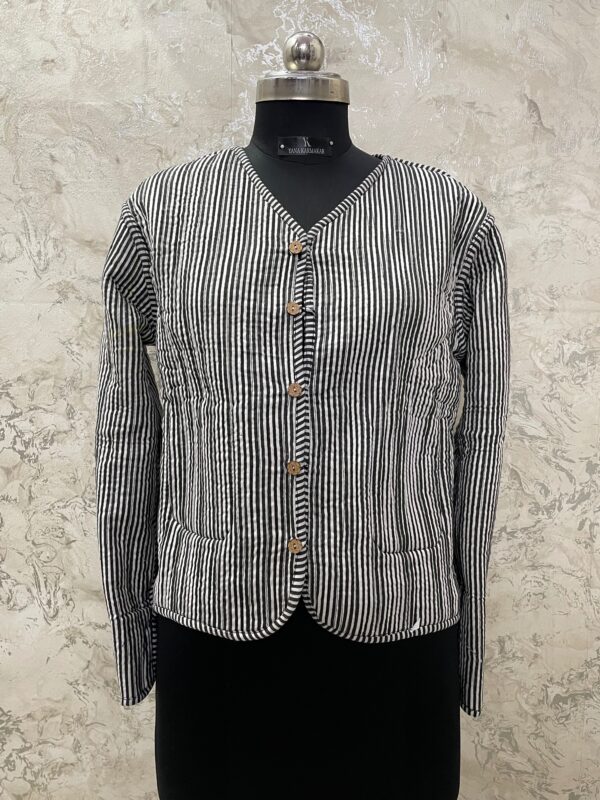 IMG_7188 Velvet Quilt Reversible Jacket(BLACK)